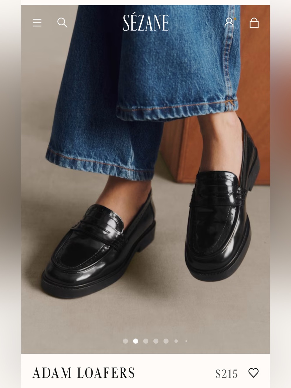 Sézane Adam Loafers in Glossy Black, size 40, US Size 9